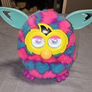 Hasbro Furby Boom 2012 Pink Blue Teal with Hearts A6806 Interactive Work…